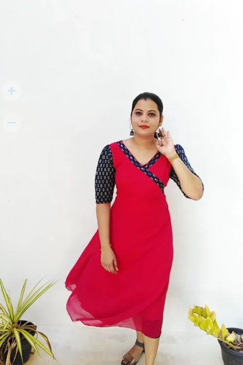 Casual Georgette Angrakha Kurti – FFS0106