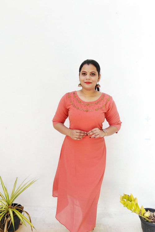 Georgette Handwork Casual Office Wear Kurti – FFS0112