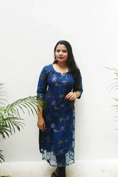 Georgette and Net Semi-Partywear FFS433