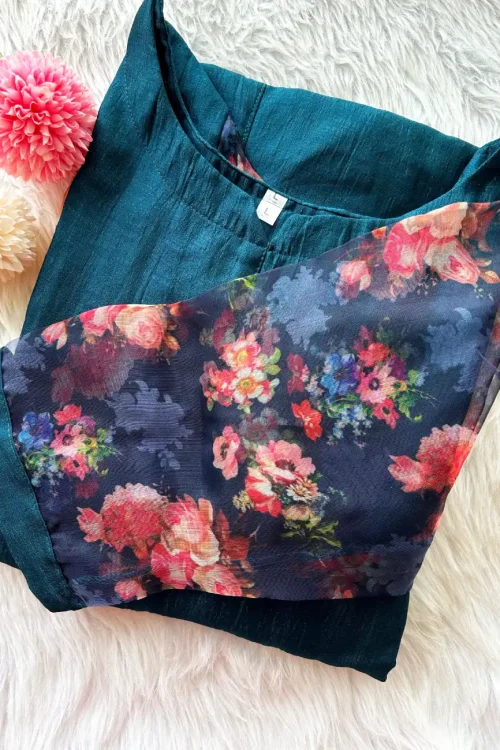 Floral Organza Vichitra Kurti FFS460