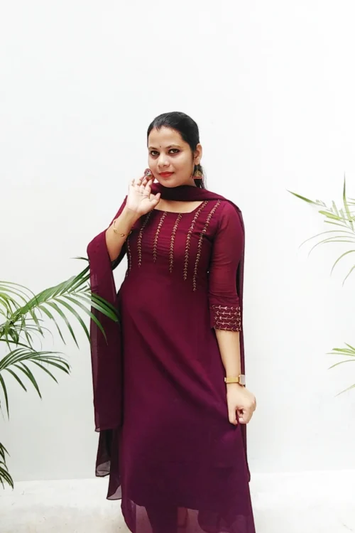 Pre-Book Georgette Handwork Elegant Partywear with Dupatta FFS451 (3XL Added)