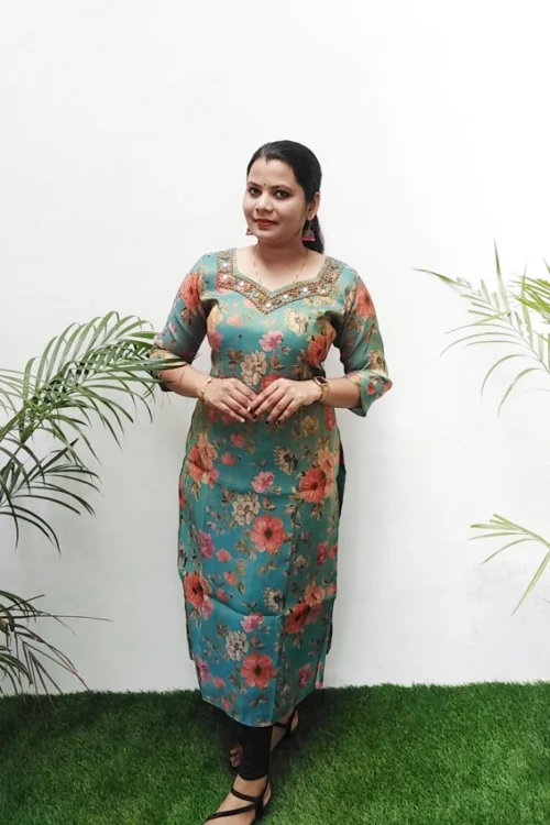 Premium Printed Tissue Kurti FFS522