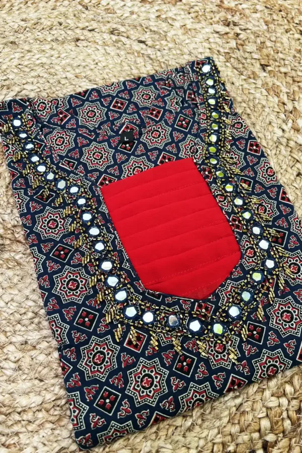 Ajrakh Mirror Work - FF1134
