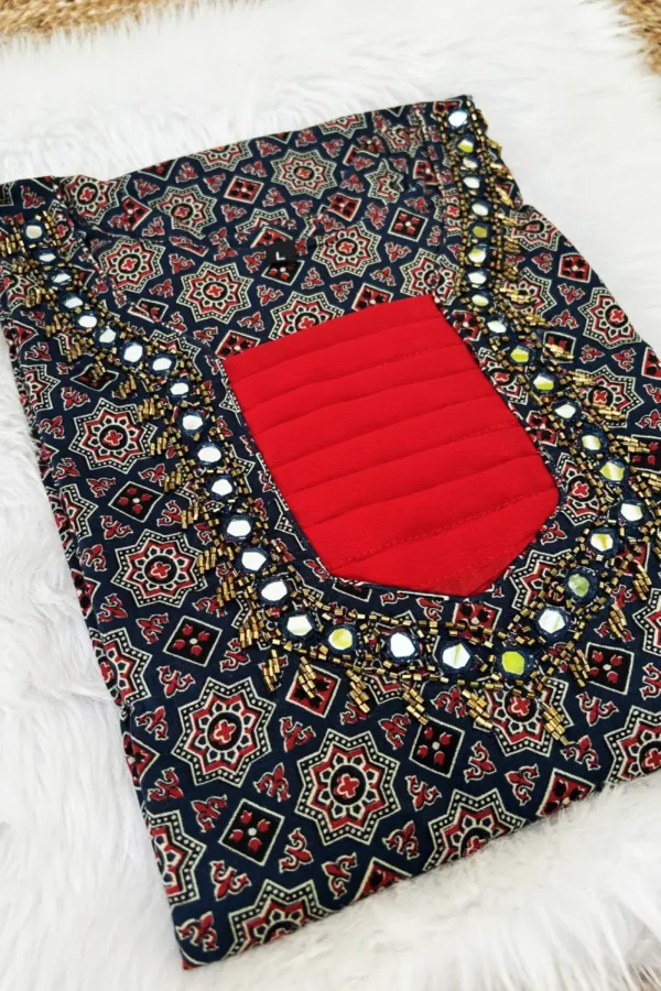 Ajrakh Mirror Work - FF1136