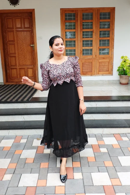 Western Dress Kurti – FFS1436 – Black [PRE-BOOK]