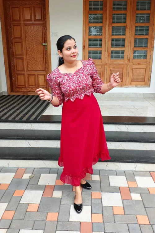 Western Dress Kurti – FFS1438 – Maroon [PRE-BOOK]