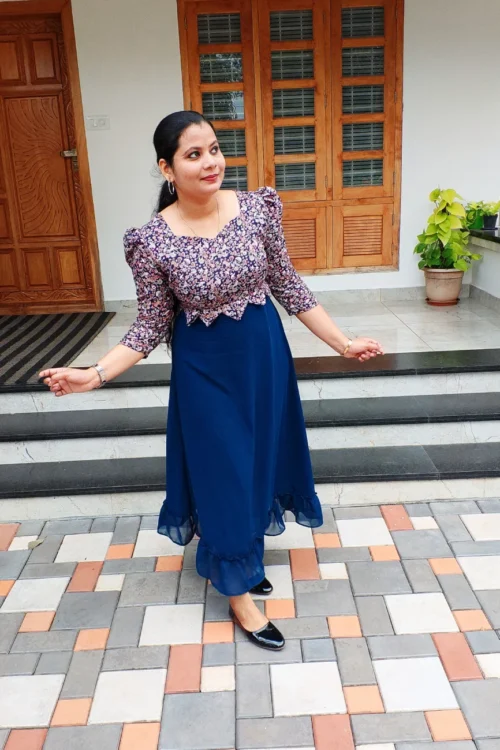 Western Dress Kurti – FFS1439 – Teal Blue [PRE-BOOK]