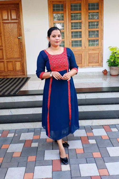 Overcoat Kurti – FFS1468- Teal Blue [PRE-BOOK]