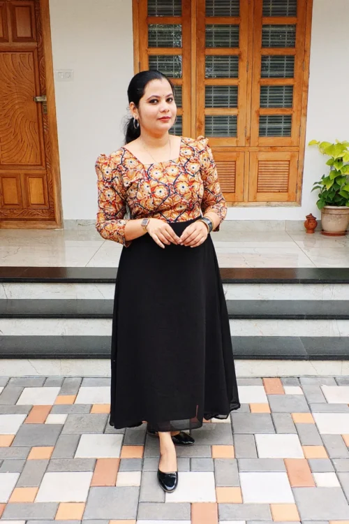 Kalamkari Gown Kurti – FFS1469- Black [PRE-BOOK]