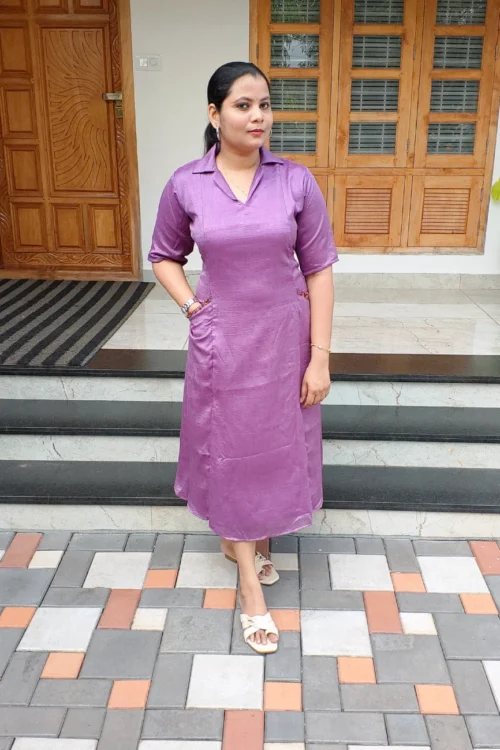 Collar Pocket Kurti – FFS1494 – Lavender [PRE-BOOK]