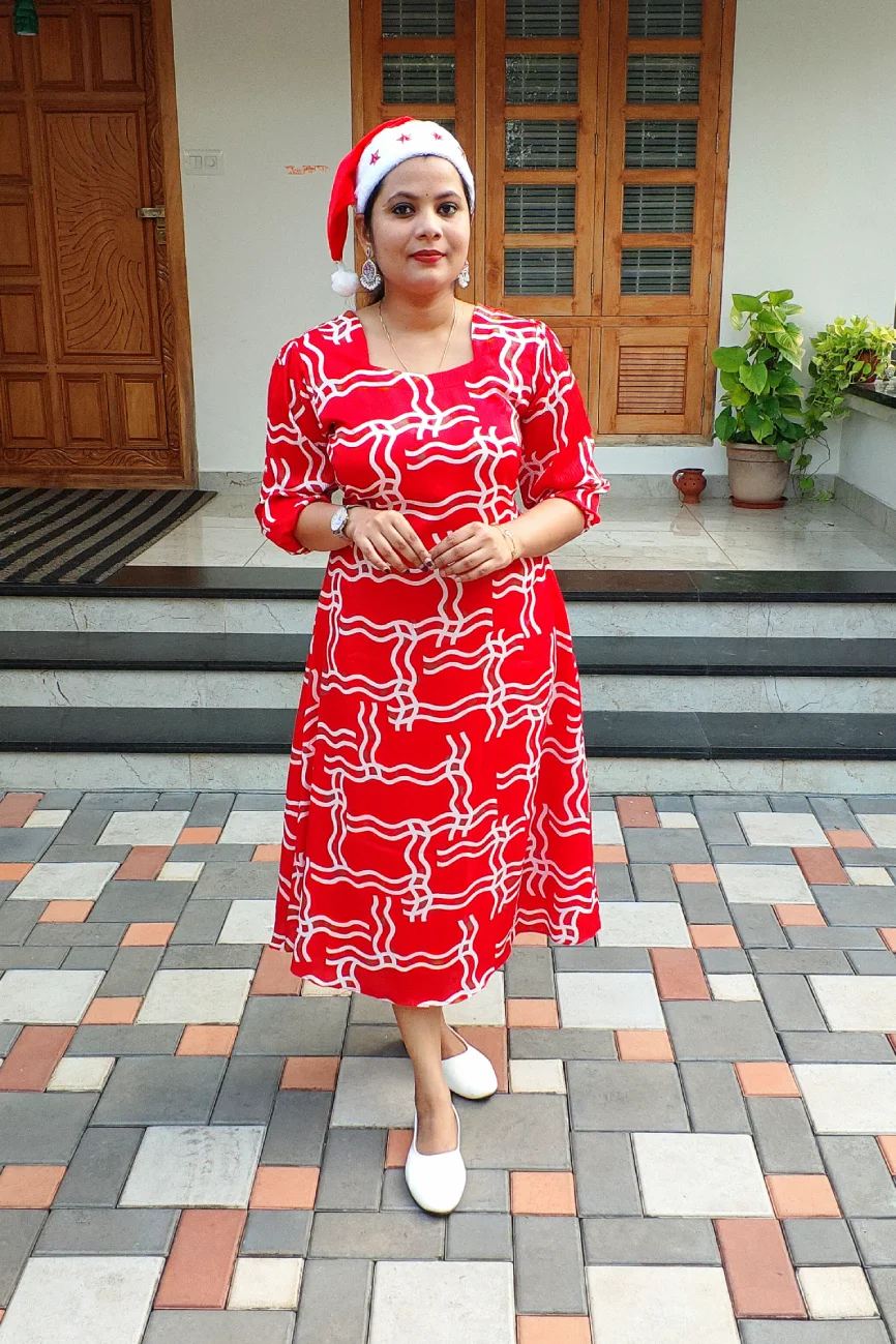 Xmas Special Kurti - Red - FFS1507