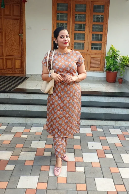 Elegant Co-ord Set (3⁄4 Sleeve Included) – Mustard Yellow – FFS1516