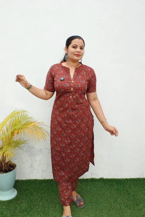 Co-ord Set – Brick Red- FFS1522