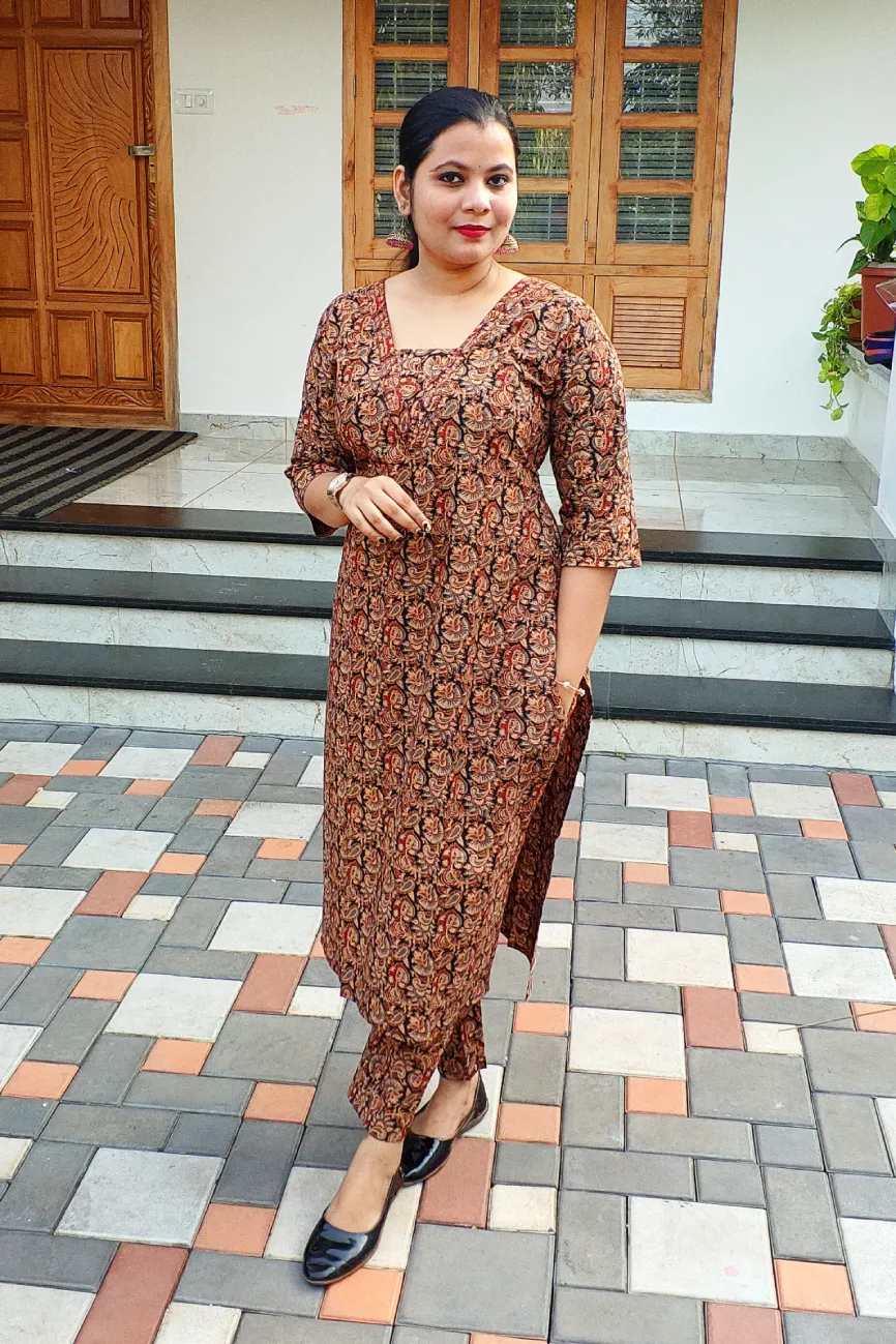 Cotton Kalamkari Co-ord Set - FFS1525 - Image 2